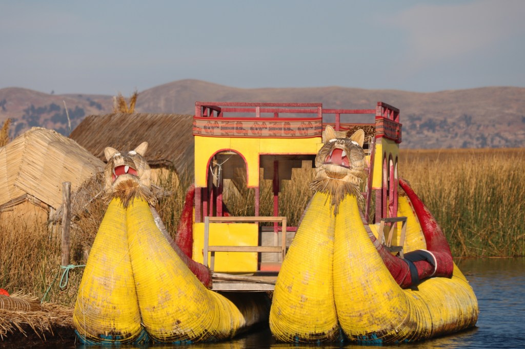 Reed boats on Lake Titicaca