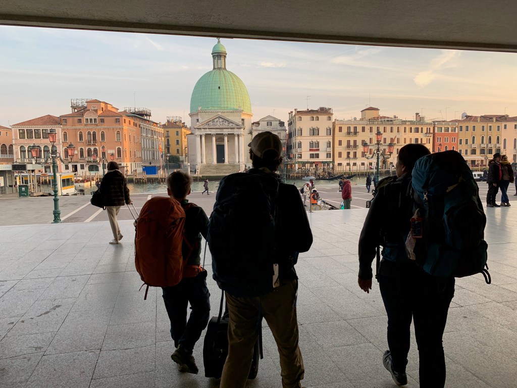View of Venice from the entrance to the train station