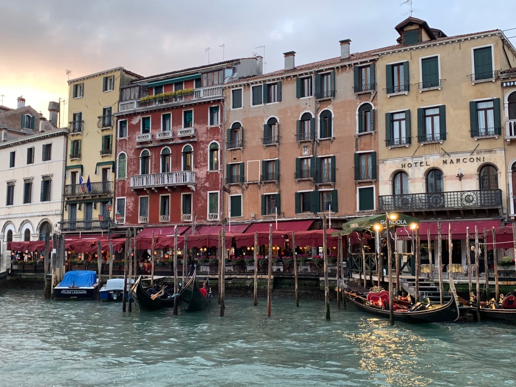 Buildings and gondolas in Venice