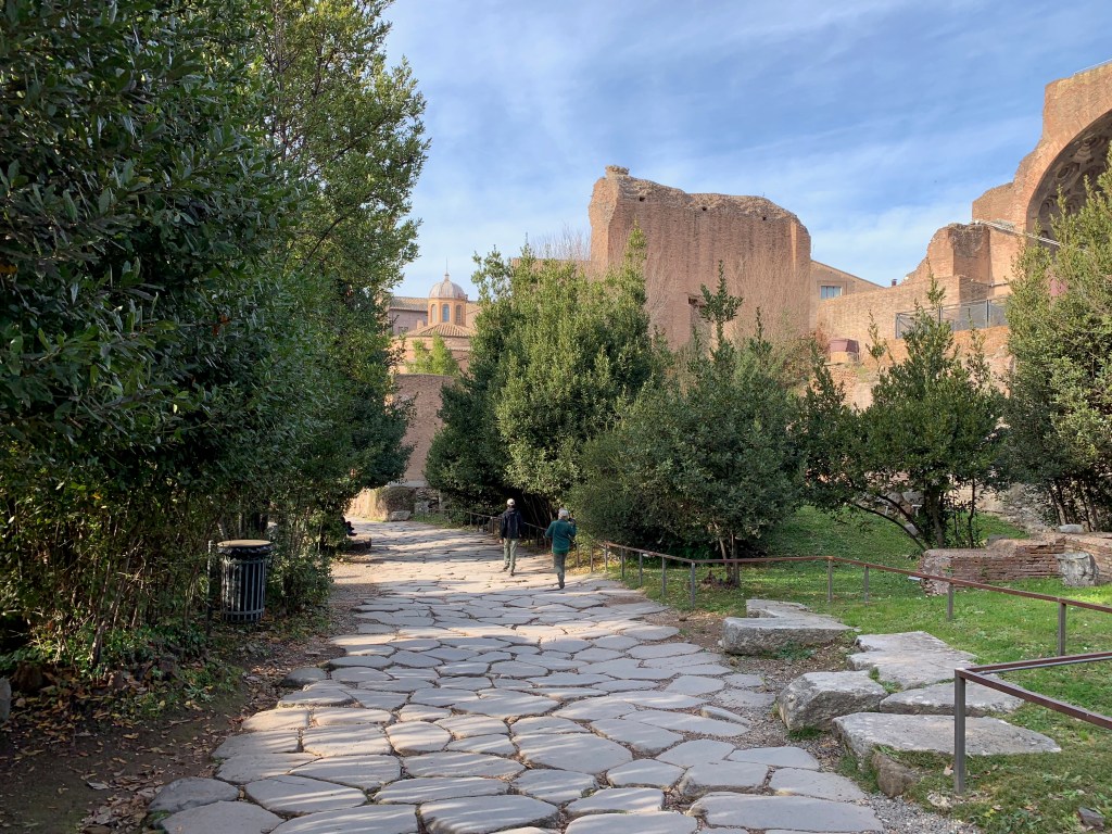 View down the northern arm of the Via Sacra in Rome