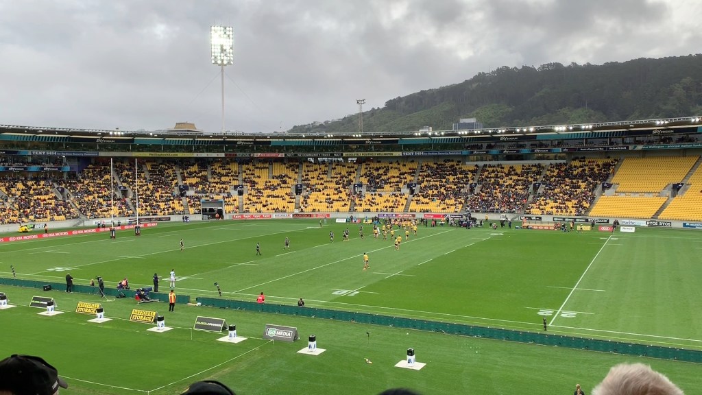 Rugby game at Wellington Sky Stadium